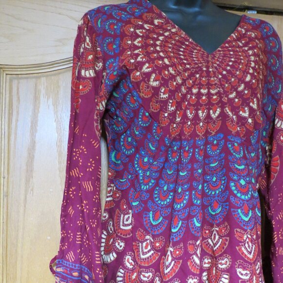 Peacock blouse Boho style size large NEW never used - Picture 15 of 16